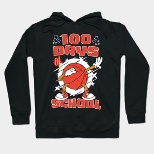 100 days of school featuring a dabbing basketball #2 Hoodie